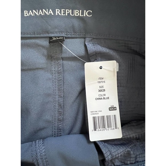 Banana Republic NEW Pants 36x29 China Blue Straight Lightweight Moisture Wicking - Picture 8 of 9